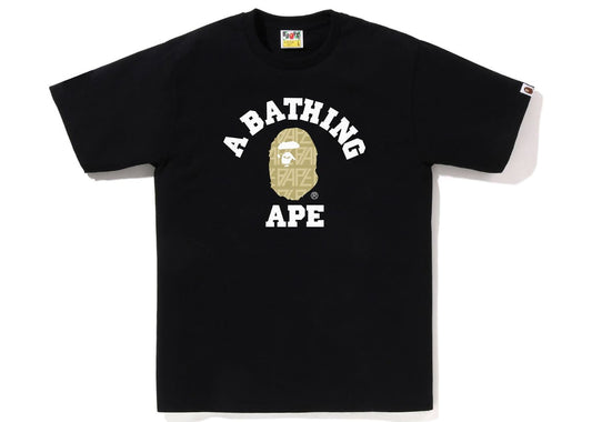 BAPE Logo Monogram College Tee Black Beige