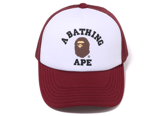 Bape College Mesh Cap Burgandy
