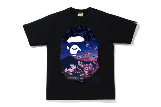 BAPE Sakura Photo Ape Head Tee Black